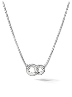 Belmont Double Curb Link Necklace with Diamonds