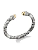 Cable Bracelet With 14K Gold & Diamonds