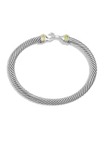 Cable Buckle Bracelet with 18K Yellow Gold/5mm