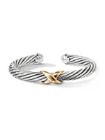 X Crossover Bracelet with 14K Yellow Gold