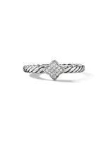 Petite Pavé Quatrefoil Stack Ring with Diamonds