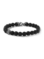 Spiritual Bead Black Diamond, Onyx & Sterling Silver Bracelet