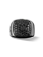 Streamline® Signet Ring with Pavé Black Diamonds