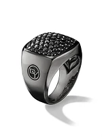 Streamline® Signet Ring with Pavé Black Diamonds