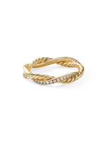 Petite Infinity Twisted Ring 18K Yellow Gold With Diamonds