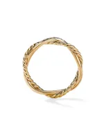 Petite Infinity Twisted Ring 18K Yellow Gold With Diamonds