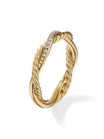 Petite Infinity Twisted Ring 18K Yellow Gold With Diamonds