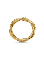 Petite Infinity Twisted Ring 18K Yellow Gold With Diamonds