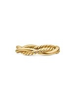 Petite Infinity Twisted Ring 18K Yellow Gold With Diamonds