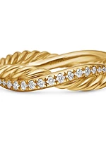 Petite Infinity Twisted Ring 18K Yellow Gold With Diamonds