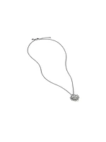 Starburst Pendant Necklace in Sterling Silver with Pavé Diamonds