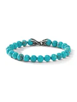 Spiritual Bead Turquoise & Sterling Silver Bracelet