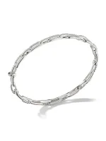 Stax Chain Link Bracelet 18K White Gold with Pavé Diamonds