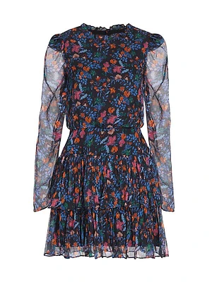 Ava B Floral Silk Minidress