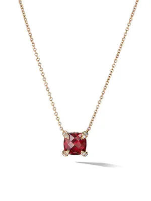 Petite Chatelaine® Pendant Necklace 18K Yellow Gold with Pavé Diamonds