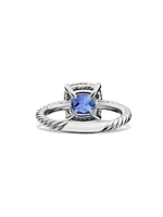 Petite Châtelaine Pavé Bezel Ring 18K White Gold With Tanzanite