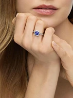 Petite Châtelaine Pavé Bezel Ring 18K White Gold With Tanzanite