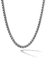 Box Chain Necklace Darkened Stainless Steel, 4mm