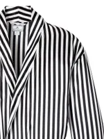 Cabaret Striped Silk Tie-Waist Robe