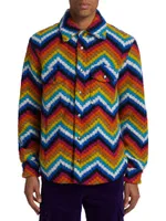 Charlie Chevron Wool Shirt Jacket