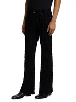 Jimmy Square Suede Flare Jeans