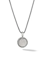 M Initial Charm Necklace in Sterling Silver