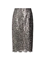 Lacquard Lace Pencil Skirt