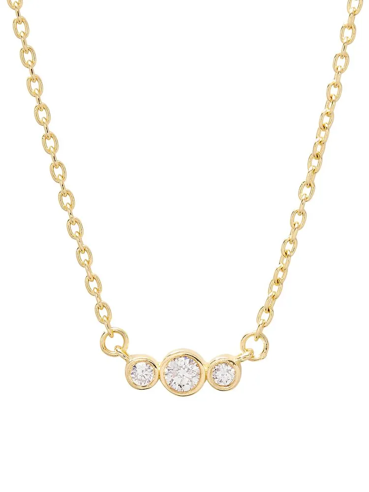 Elle 14K-Yellow-Gold Vermeil & 0.07 TCW Diamond Pendant Necklace