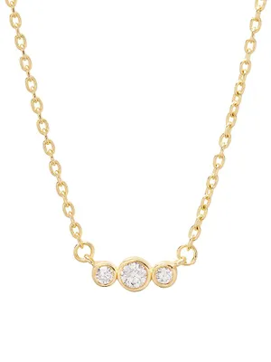 Elle 14K-Yellow-Gold Vermeil & 0.07 TCW Diamond Pendant Necklace