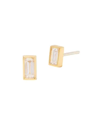 Eli 14K-Yellow-Gold Vermeil & 0.09 TCW Diamond Stud Earrings