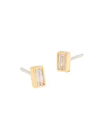 Eli 14K-Yellow-Gold Vermeil & 0.09 TCW Diamond Stud Earrings