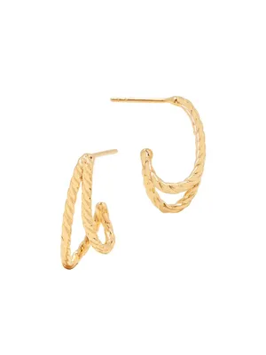 Chandler 14K Gold-Vermeil Hoop Earrings