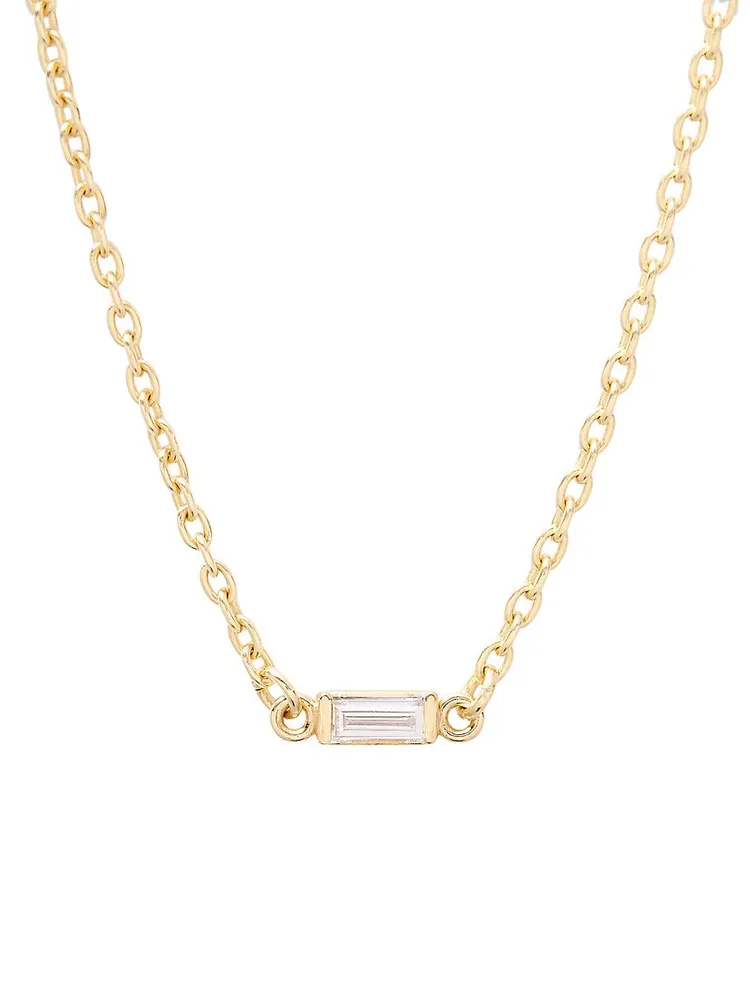 Eli 14K-Yellow-Gold Vermeil & 0.09 TCW Diamond Pendant Necklace