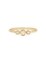 Elle 14K-Yellow-Gold Vermeil & 0.07 TCW Diamond Ring