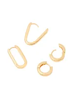 Abigale 14K-Yellow-Gold Vermeil 2-Pair Hoop Earring Set