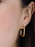 Naomi 14K-Yellow-Gold Vermeil Rectangular Hoop Earrings