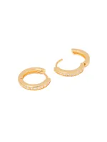 Annabel 14K-Yellow-Gold Vermeil & Cubic Zirconia Huggie Hoop Earrings