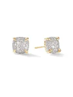 Chatelaine Stud Earrings in 18K Yellow Gold with Pavé Diamonds