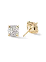 Chatelaine Stud Earrings in 18K Yellow Gold with Pavé Diamonds
