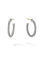 Cable Hoop Earrings in Sterling Silver