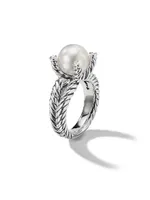 Cable Collectibles® Pearl Ring with Diamonds