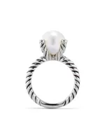 Cable Collectibles® Pearl Ring with Diamonds