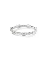 Cable Collectibles 18K White Gold Diamond Stack Band Ring