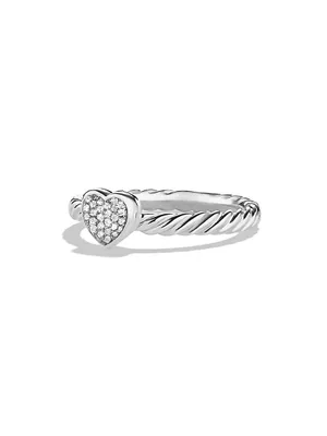 Cable Collectibles Heart Ring With Diamonds