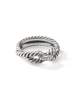 Cable Loop Ring with Diamonds