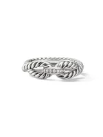 Cable Loop Ring with Diamonds