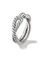 Cable Loop Ring with Diamonds