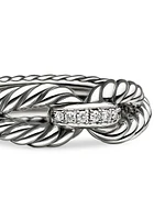 Cable Loop Ring with Diamonds