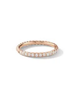 Cable Collectibles® Stack Ring 18K Rose Gold with Pavé Diamonds