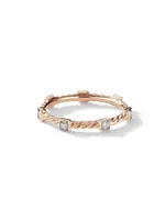 Cable Collectibles® Stack Ring 18K Rose Gold with Diamonds